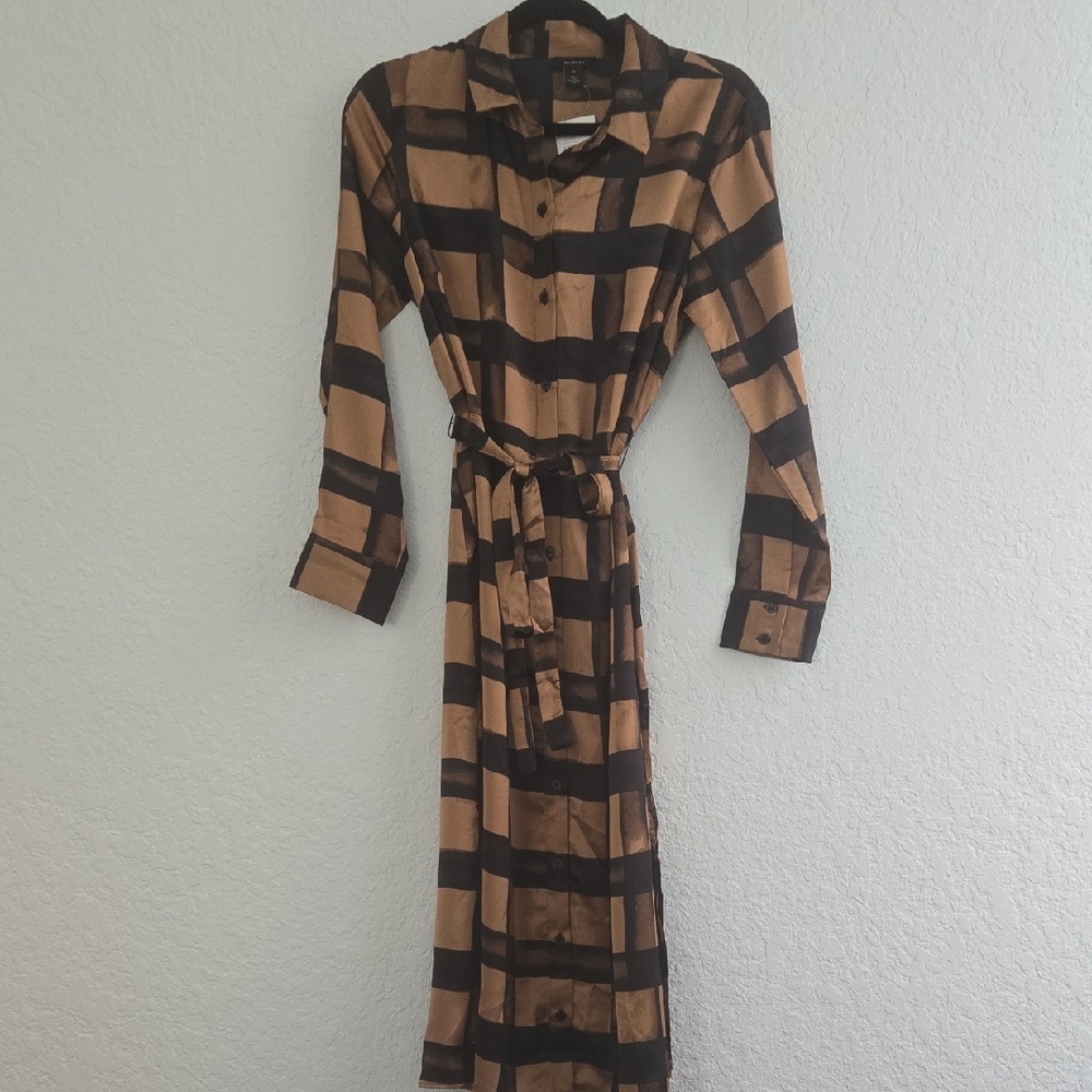 Halogen Black and Tan Long Sleeve Dress
